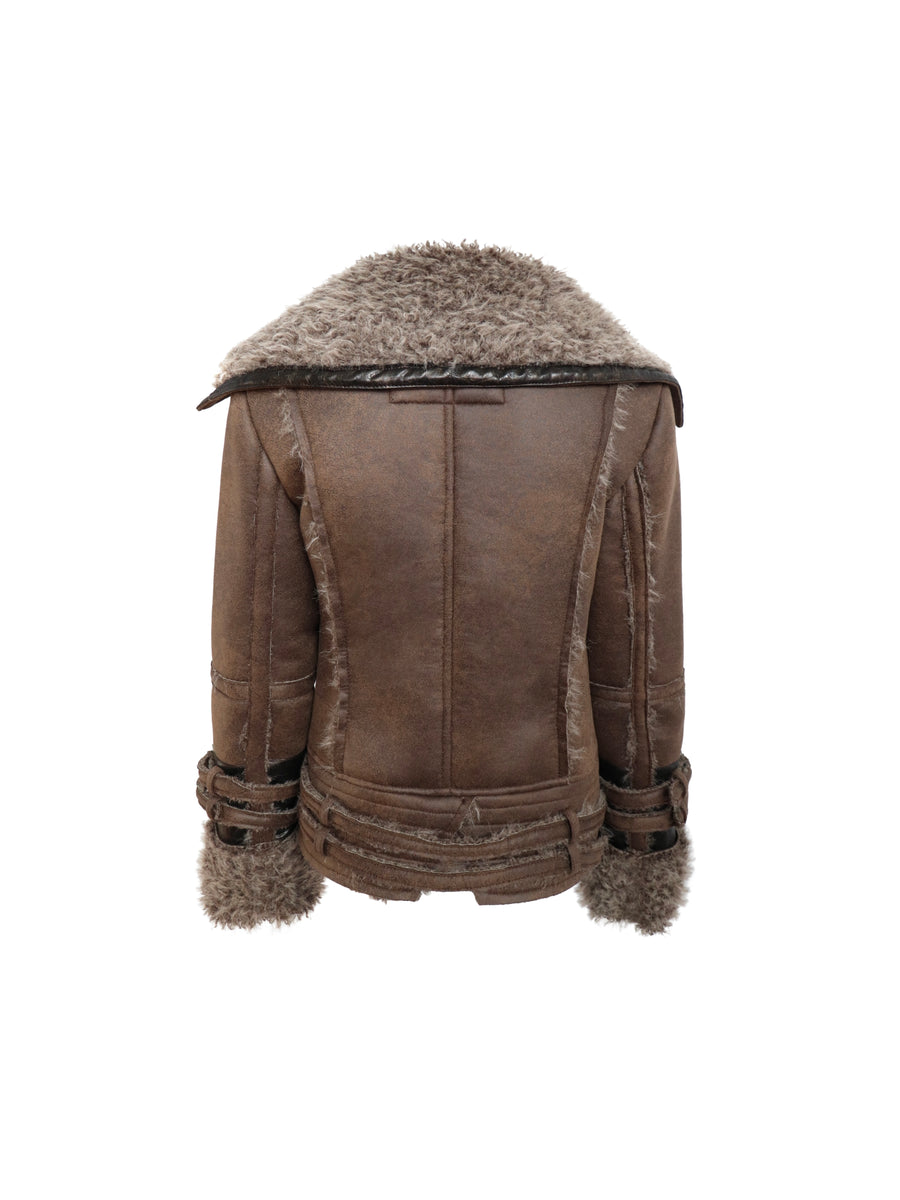 Brown Fur One Fur Slim Coat