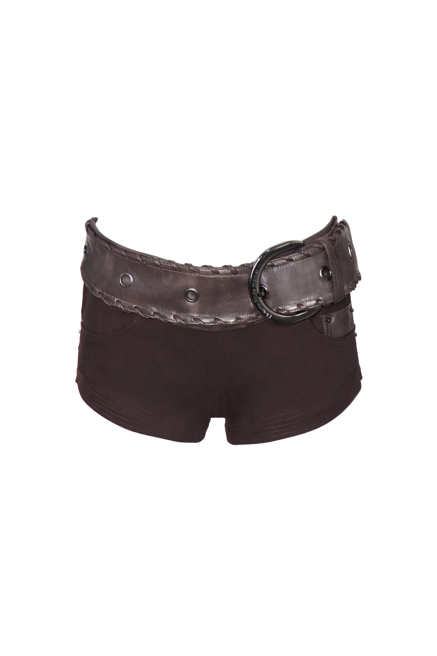 Detachable Denim Printed Mid-length Skirt and Shorts