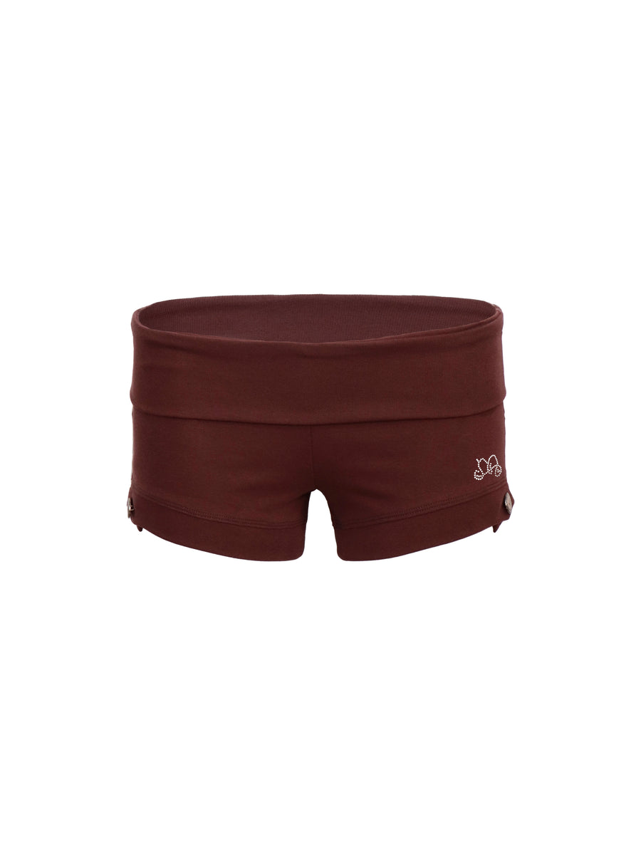Dark Ded Knitted Elastic Casual Shorts
