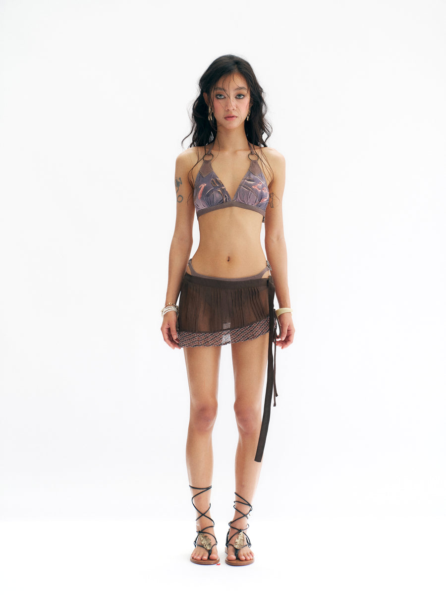 Print Bikini Set with Tropical Graffiti Natural