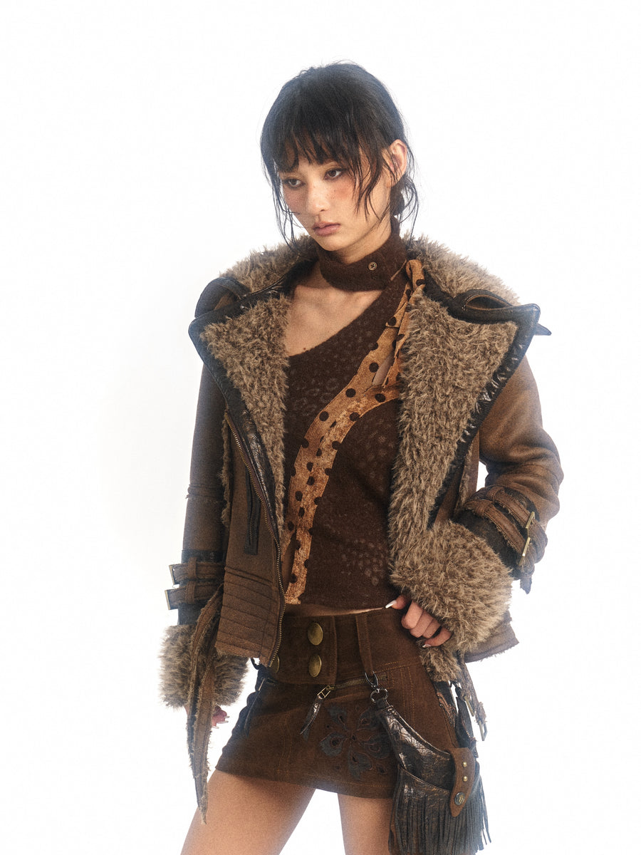 Brown Fur One Fur Slim Coat