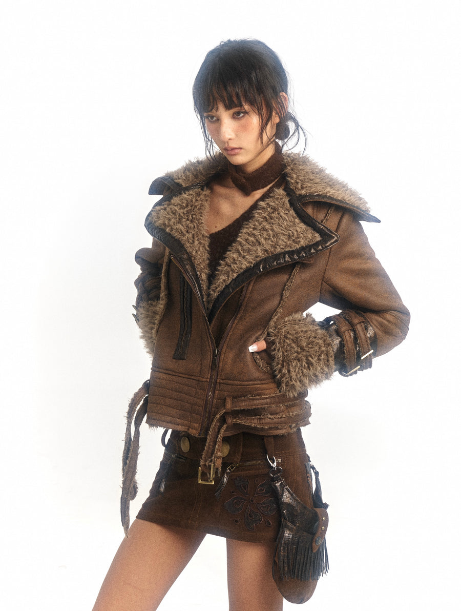 Brown Fur One Fur Slim Coat