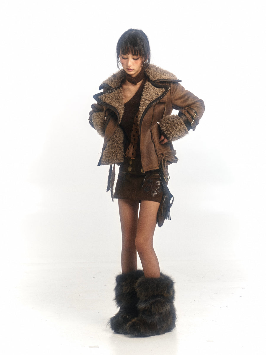 Brown Fur One Fur Slim Coat