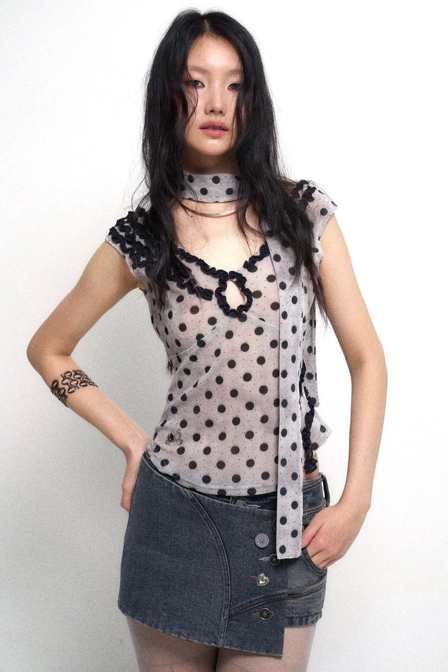 Polka Dot Printed Top