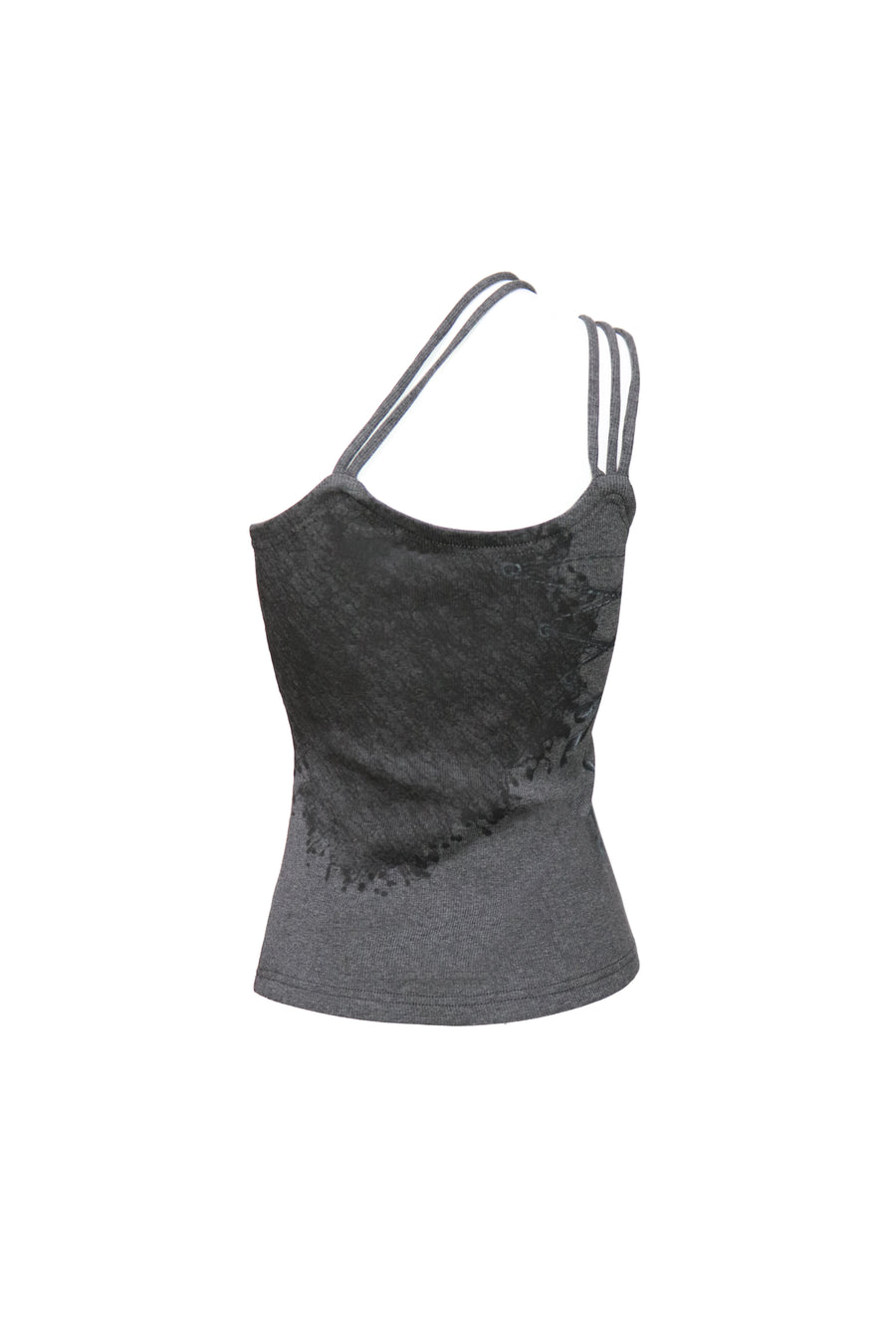 Dark Gray Printed Knit Top