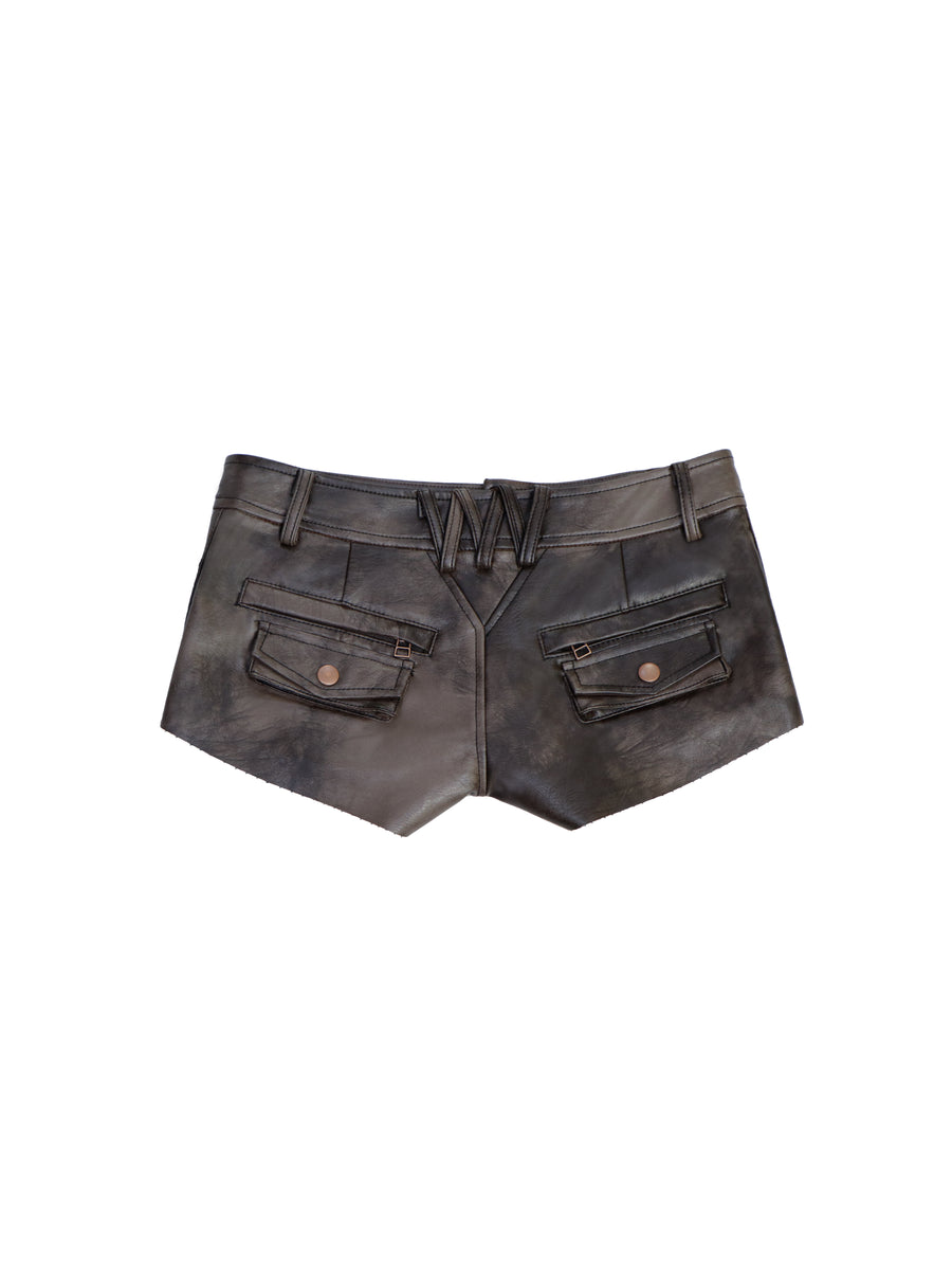 Dark Brown Leather Skirt And Trousers