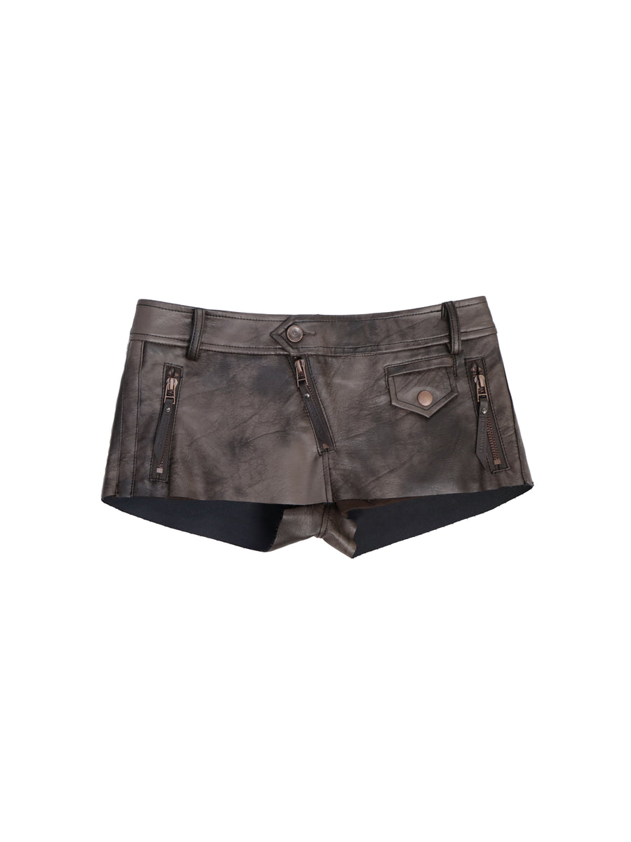 Dark Brown Leather Skirt And Trousers