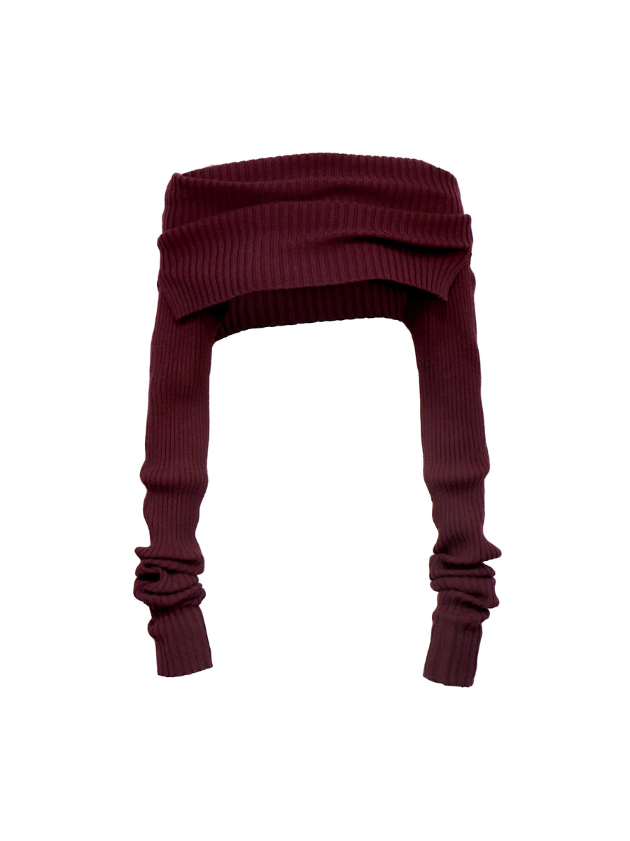 Burgundy Wool Sweater Knitted Top