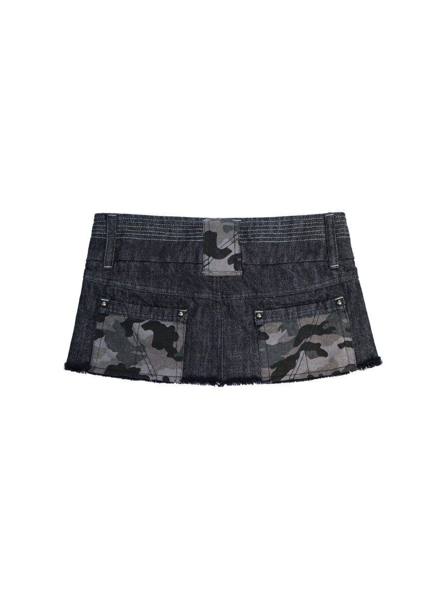 Camouflage Denim Skirt