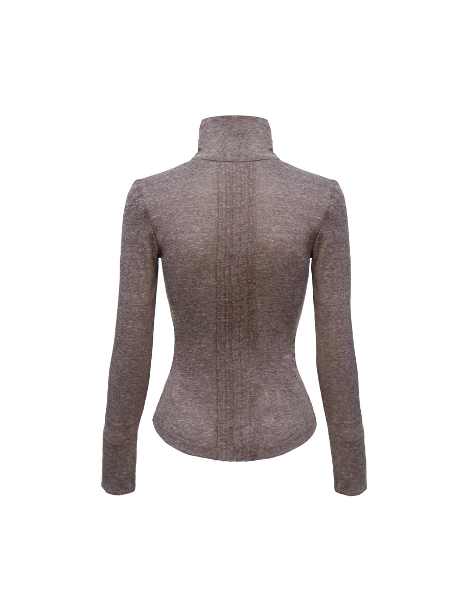 Pleated Fake Two-Piece Top