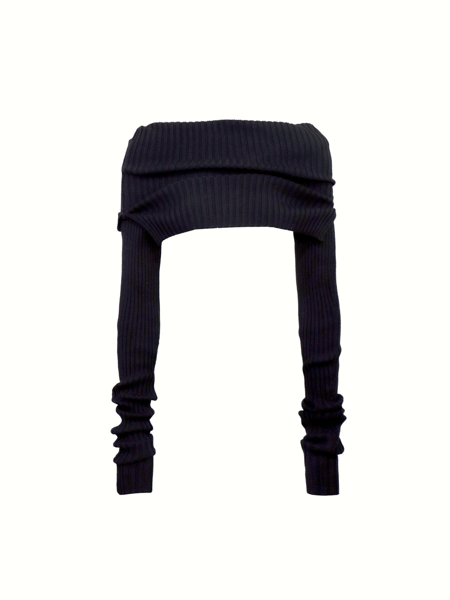 Black Wool Sweater Knitted Top
