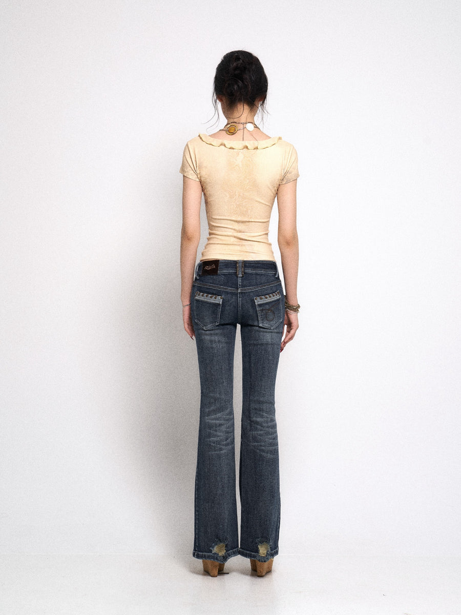 Yellow Leopard Print Knit Top