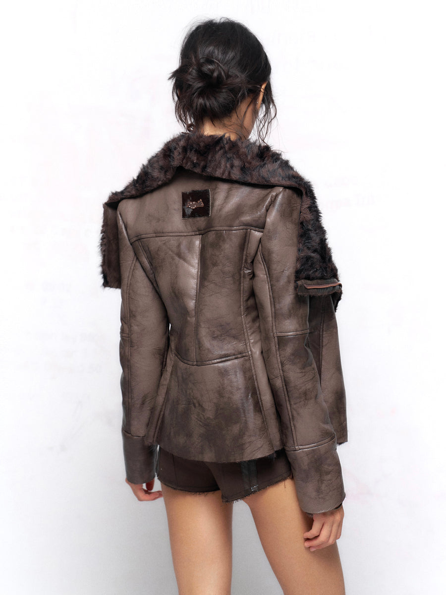 Lapel Lamb Fur Coat