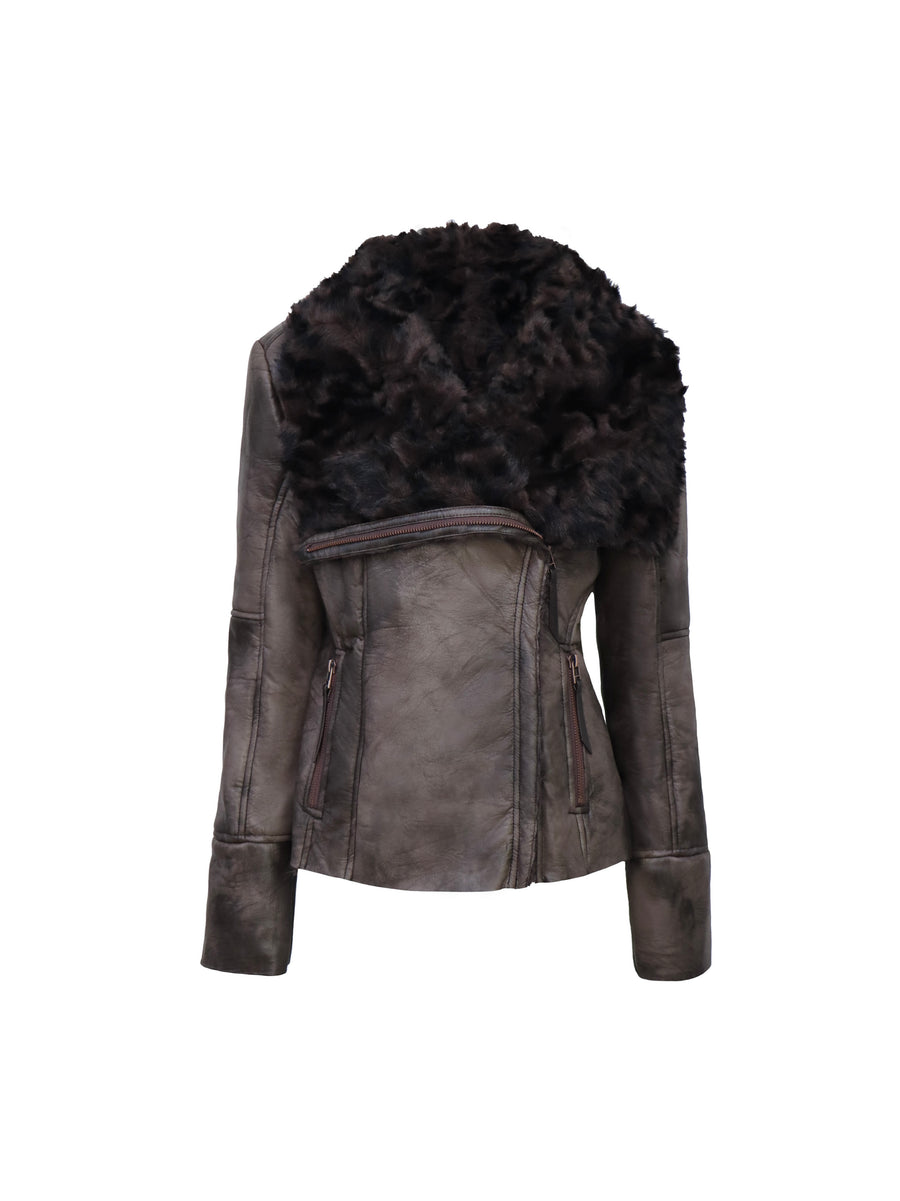 Lapel Lamb Fur Coat